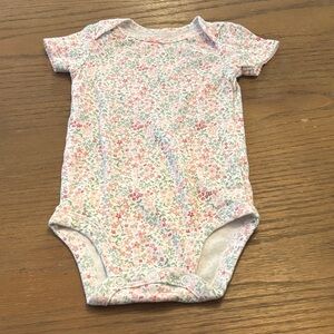 Carter's Floral Print Bodysuit in Pink and White